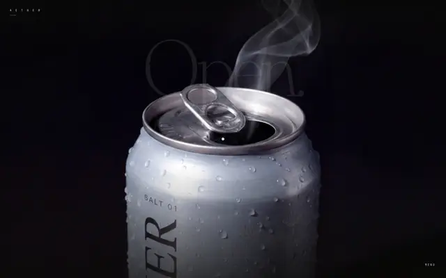 Screenshot from Aether: an opened can with vapour rising